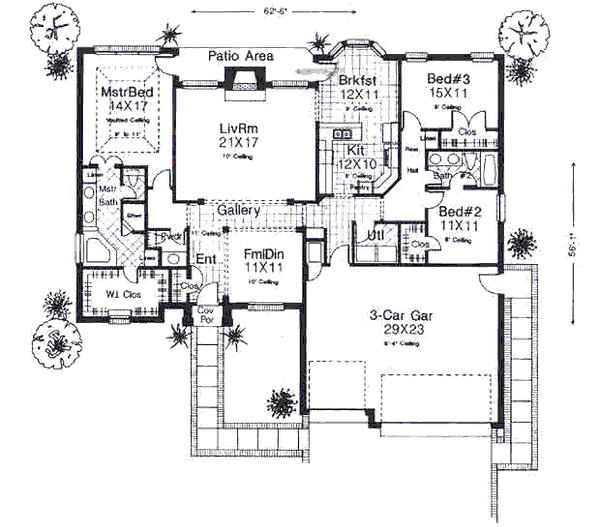 Floor Plan - Main Floor for European House Plan #310-800 - 3 bed, 2.5 bath
