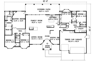 Floor Plan - Main Floor for Adobe / Southwestern House Plan #1-977 - 5 bed, 3 bath