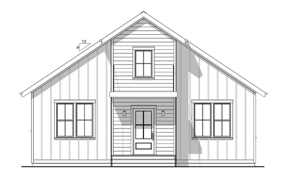 Exterior - Front Elevation 3 for Modern House Plan #1099-21 - 2 bed, 1 bath
