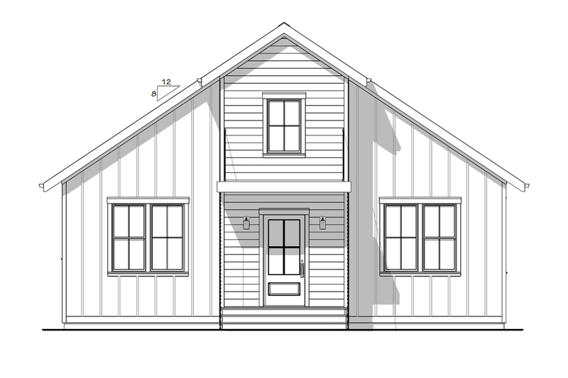 Dream House Plan - Exterior - Front Elevation 3 for Modern House Plan #1099-21 - 2 bed, 1 bath