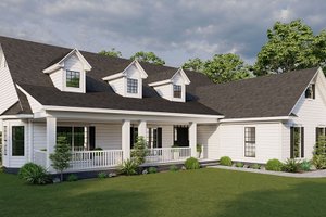 Exterior - Front Elevation 3 for Country House Plan #17-176 - 3 bed, 2.5 bath