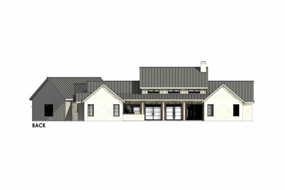 Exterior - Rear Elevation 1 for Farmhouse House Plan #1096-40 - 4 bed, 4.5 bath