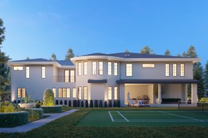 Exterior - Rear Elevation for Mediterranean House Plan #1066-124 - 10 bed, 9.5 bath