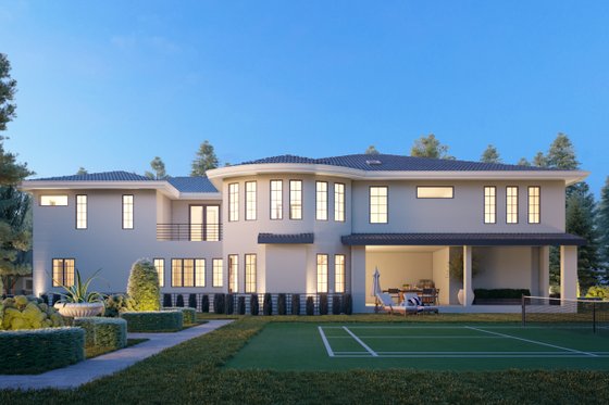 Exterior - Rear Elevation for Mediterranean House Plan #1066-124 - 10 bed, 9.5 bath