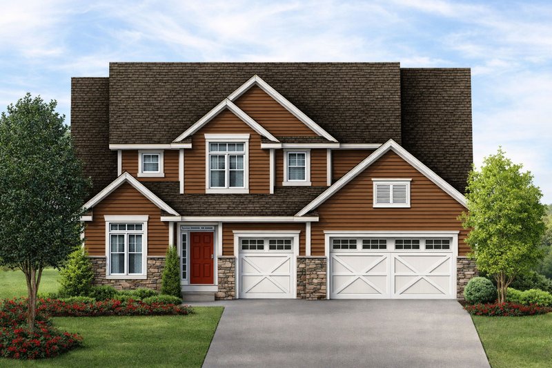 Dream House Plan - Craftsman Exterior - Front Elevation Plan #20-2114