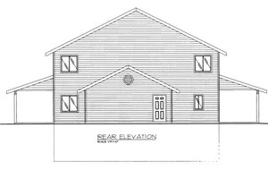 Exterior - Rear Elevation for Bungalow House Plan #117-611 - 3 bed, 3 bath