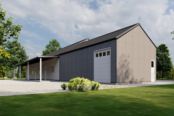 Exterior - Other Elevation 3 for Barndominium House Plan #1107-12 - 5 bed, 3.5 bath