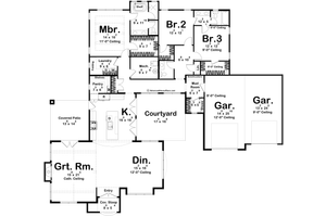 Floor Plan - Main Floor for Modern House Plan #455-496 - 3 bed, 2.5 bath