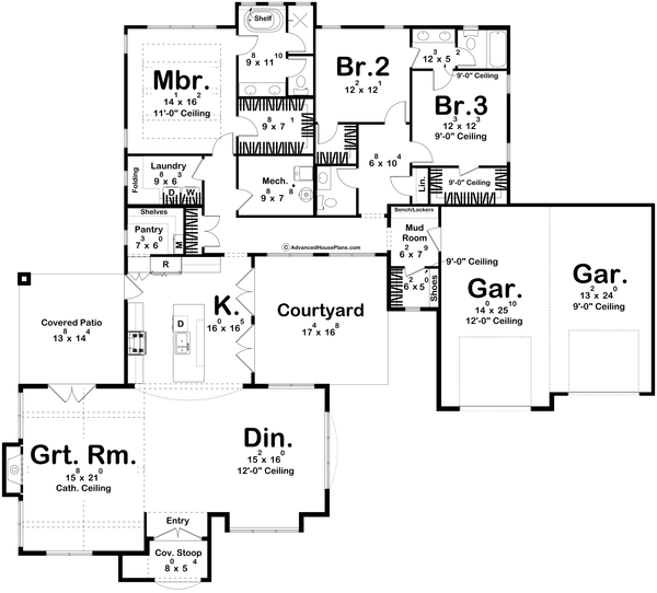 Modern Floor Plan - Main Floor Plan #455-496