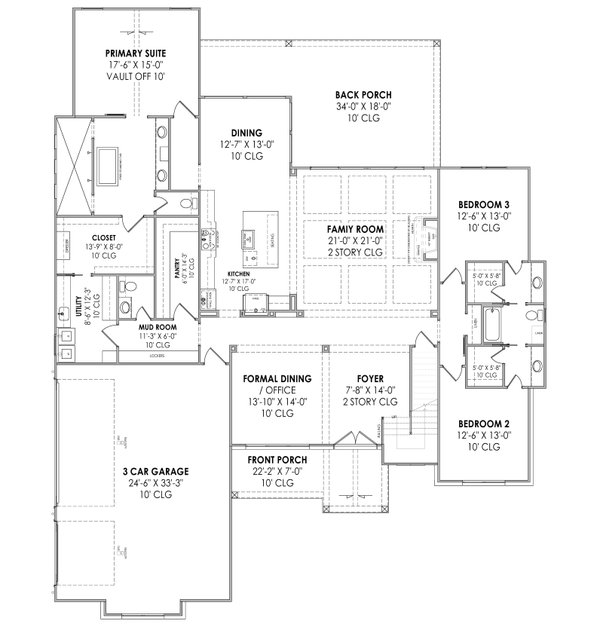Country Floor Plan - Main Floor Plan #1096-17