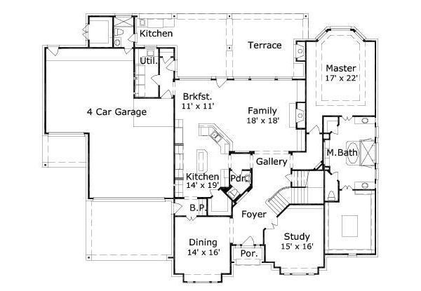 Traditional Floor Plan - Main Floor Plan #411-228