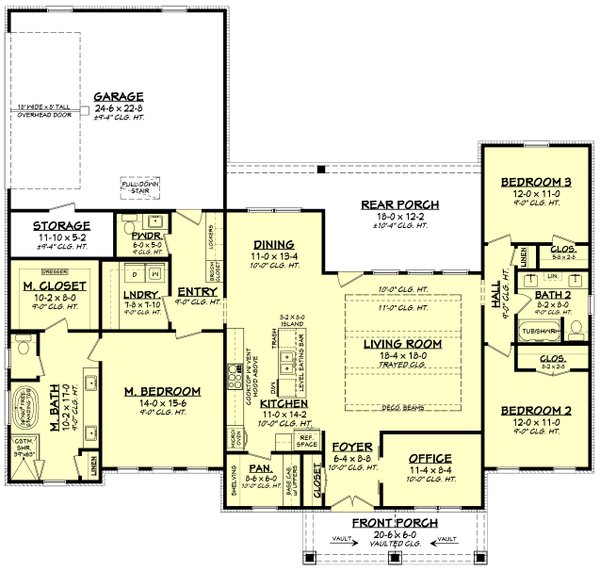 Architectural House Design - Farmhouse Floor Plan - Main Floor Plan #430-346