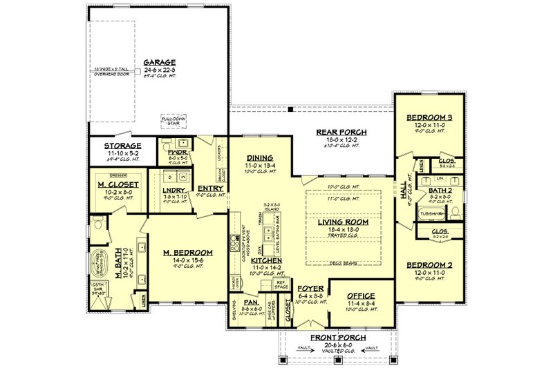 House Plan Design - Floor Plan - Main Floor for Farmhouse House Plan #430-346 - 3 bed, 2.5 bath