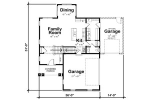 Floor Plan - Main Floor for Traditional House Plan #20-2346 - 4 bed, 2.5 bath