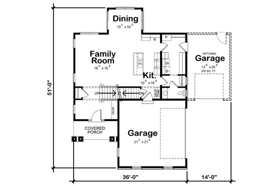 Floor Plan - Main Floor for Traditional House Plan #20-2346 - 4 bed, 2.5 bath