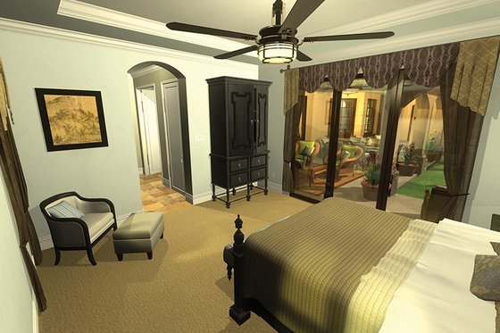 Interior - Master Bedroom for Mediterranean House Plan #930-434 - 3 bed, 4 bath