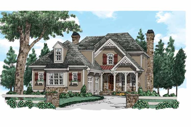 Home Plan - Exterior - Front Elevation 3 for Country House Plan #927-937 - 4 bed, 3 bath