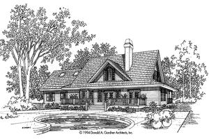 Exterior - Rear Elevation for Country House Plan #929-215 - 4 bed, 2.5 bath