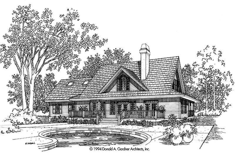 Dream House Plan - Exterior - Rear Elevation for Country House Plan #929-215 - 4 bed, 2.5 bath
