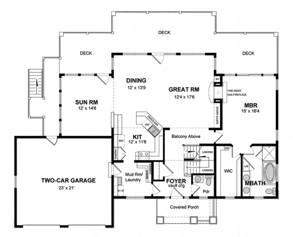 House Design - Colonial Floor Plan - Main Floor Plan #316-287