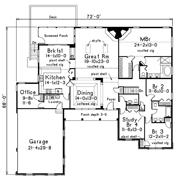 Home Plan - Traditional Floor Plan - Main Floor Plan #57-173