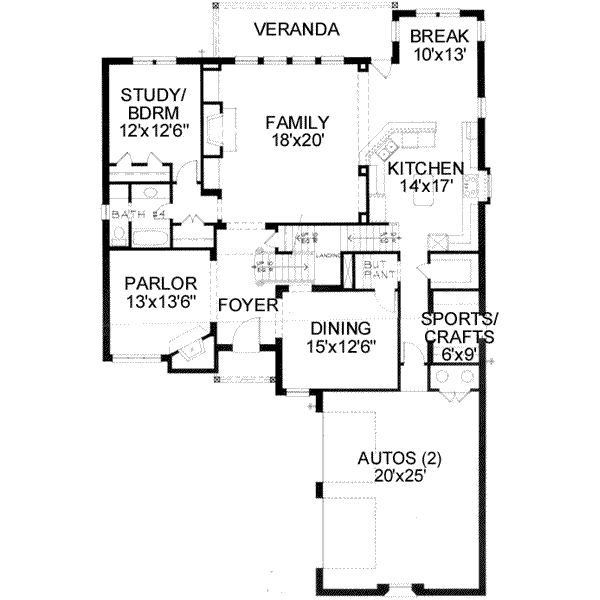 European Floor Plan - Main Floor Plan #141-102