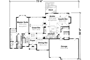 Floor Plan - Main Floor for Traditional House Plan #312-167 - 3 bed, 2.5 bath