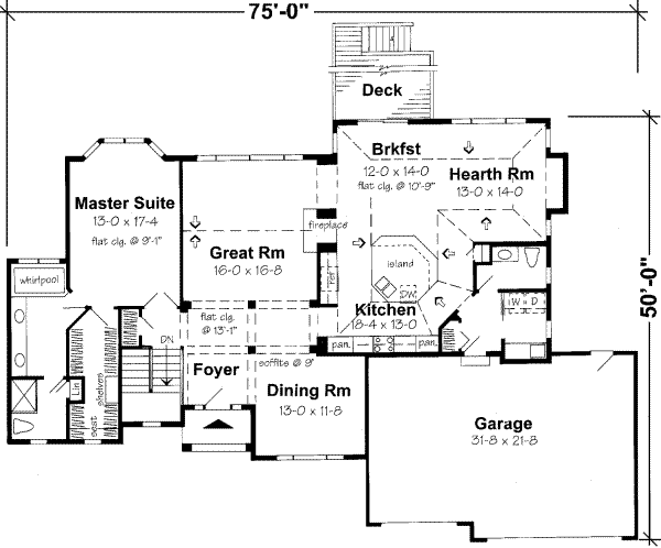 Traditional Floor Plan - Main Floor Plan #312-167