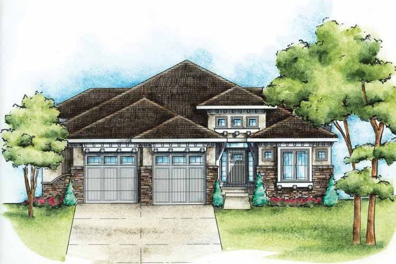 Home Plan - Exterior - Front Elevation 3 for Country House Plan #20-2242 - 2 bed, 2 bath