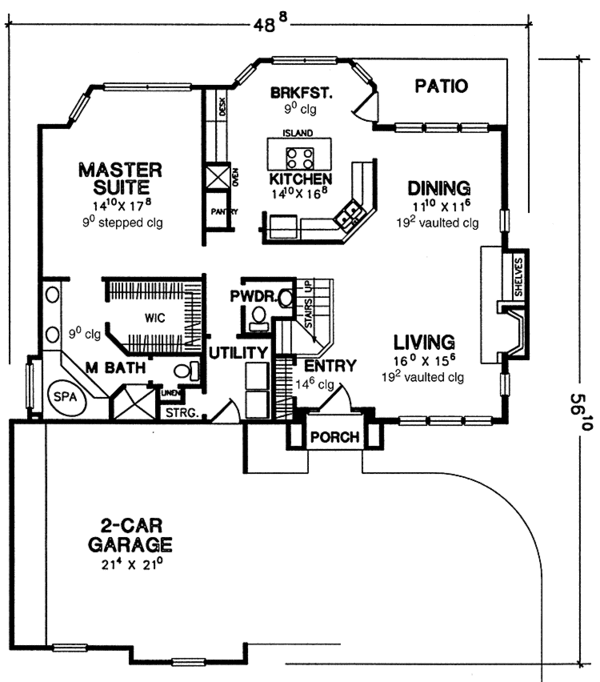 Home Plan - European Floor Plan - Main Floor Plan #472-383