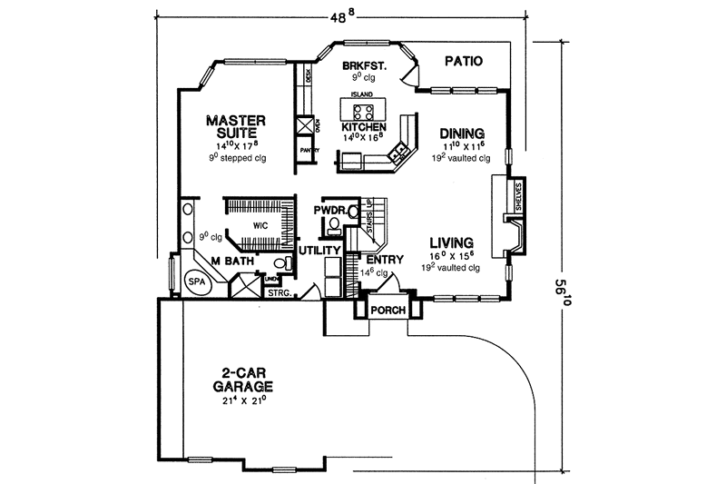 Dream House Plan - Floor Plan - Main Floor for European House Plan #472-383 - 3 bed, 2.5 bath