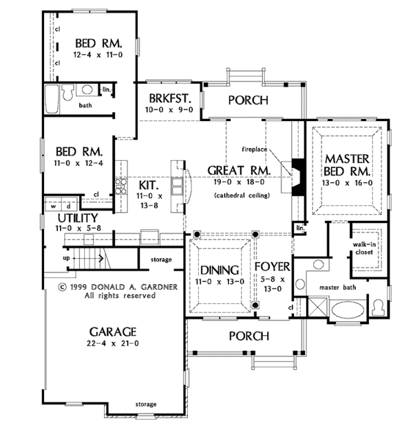 Craftsman Floor Plan - Main Floor Plan #929-500