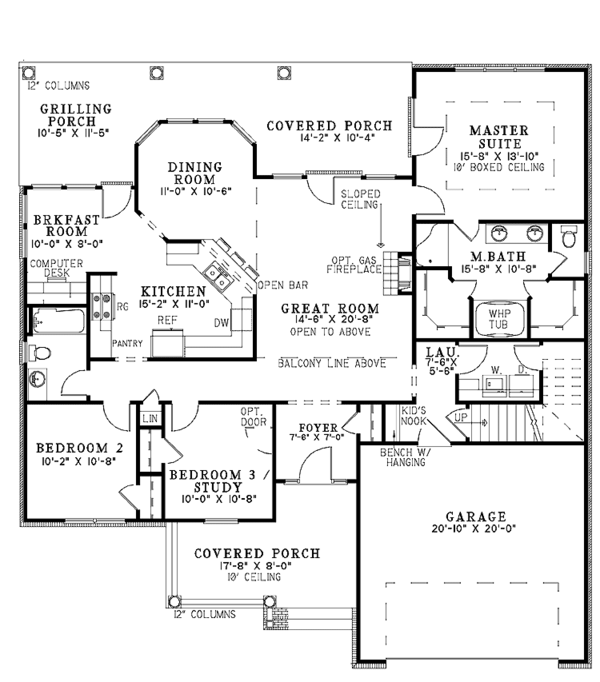 House Plan Design - Classical Floor Plan - Main Floor Plan #17-2778