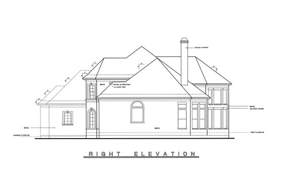 Exterior - Other Elevation 1 for European House Plan #20-2043 - 4 bed, 3.5 bath