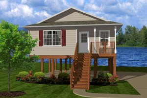 Cottage Exterior - Front Elevation Plan #14-238