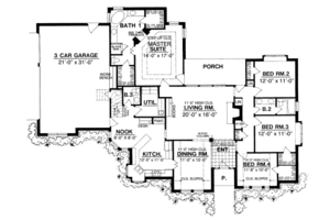 Floor Plan - Main Floor for European House Plan #40-189 - 4 bed, 2.5 bath