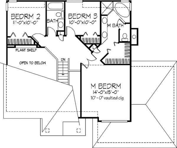 House Plan Design - Prairie Floor Plan - Upper Floor Plan #320-1100