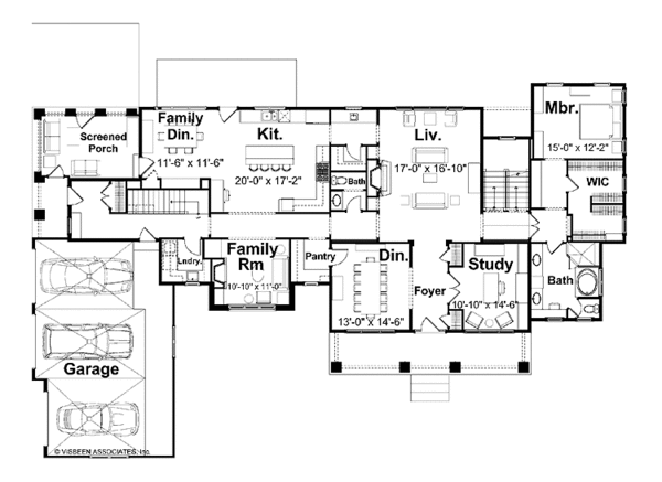 Architectural House Design - Traditional Floor Plan - Main Floor Plan #928-26