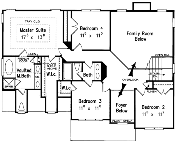 House Plan Design - Colonial Floor Plan - Upper Floor Plan #927-662