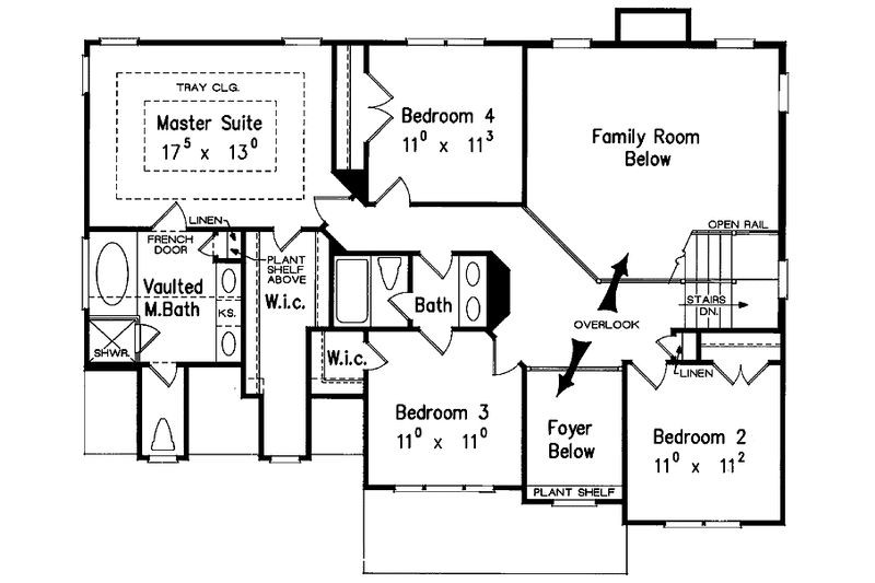 Home Plan - Floor Plan - Upper Floor for Colonial House Plan #927-662 - 4 bed, 2.5 bath