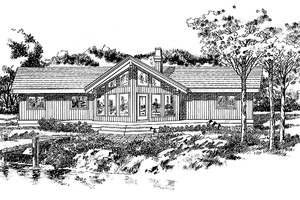 Exterior - Front Elevation 3 for Cabin House Plan #47-937 - 3 bed, 2 bath