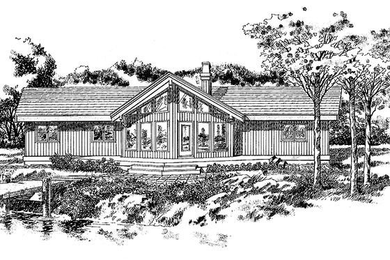 Exterior - Front Elevation 3 for Cabin House Plan #47-937 - 3 bed, 2 bath