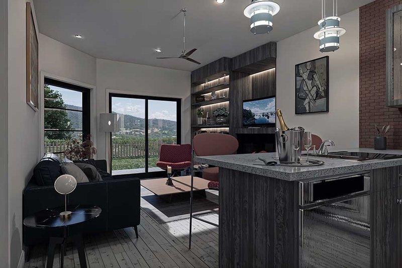 Architectural House Design - Interior - Family Room for Contemporary House Plan #1101-33 - 3 bed, 2.5 bath