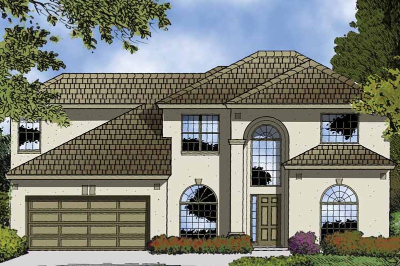 Home Plan - Exterior - Front Elevation 3 for Contemporary House Plan #1015-49 - 4 bed, 3 bath