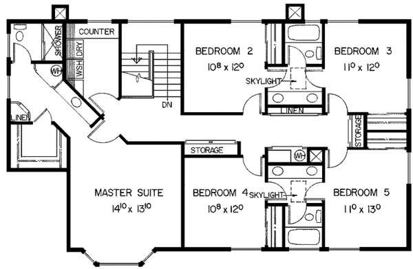 Home Plan - Adobe / Southwestern Floor Plan - Upper Floor Plan #60-916