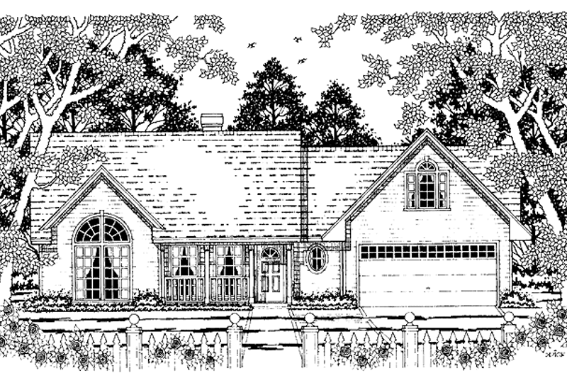 House Plan Design - Country Exterior - Front Elevation Plan #42-411