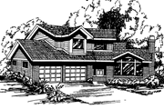 Contemporary Style House Plan - 3 Beds 2.5 Baths 1635 Sq/Ft Plan #60-691 