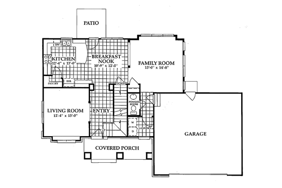 Floor Plan - Main Floor for Traditional House Plan #942-5 - 3 bed, 3.5 bath