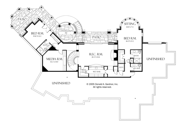 Home Plan - European Floor Plan - Lower Floor Plan #929-895