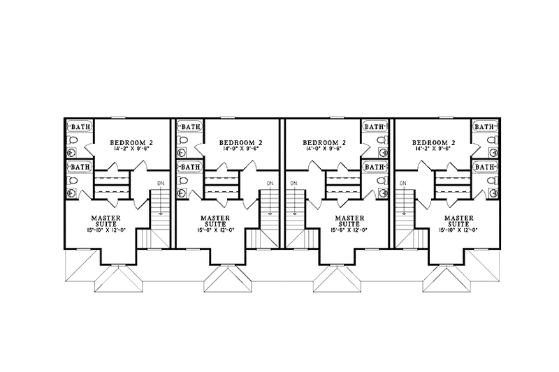 Home Plan - Floor Plan - Upper Floor for Traditional House Plan #17-3352 - 8 bed, 8 bath